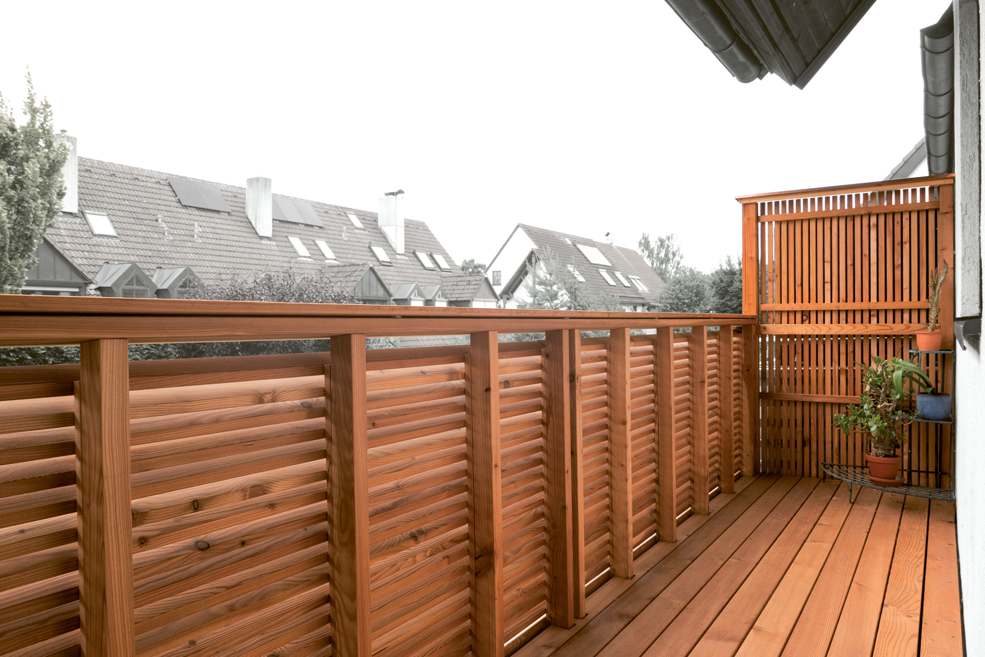 Glasdach mit Balkon & Terrasse, Lärchenholz, Atelier Ralf Erben