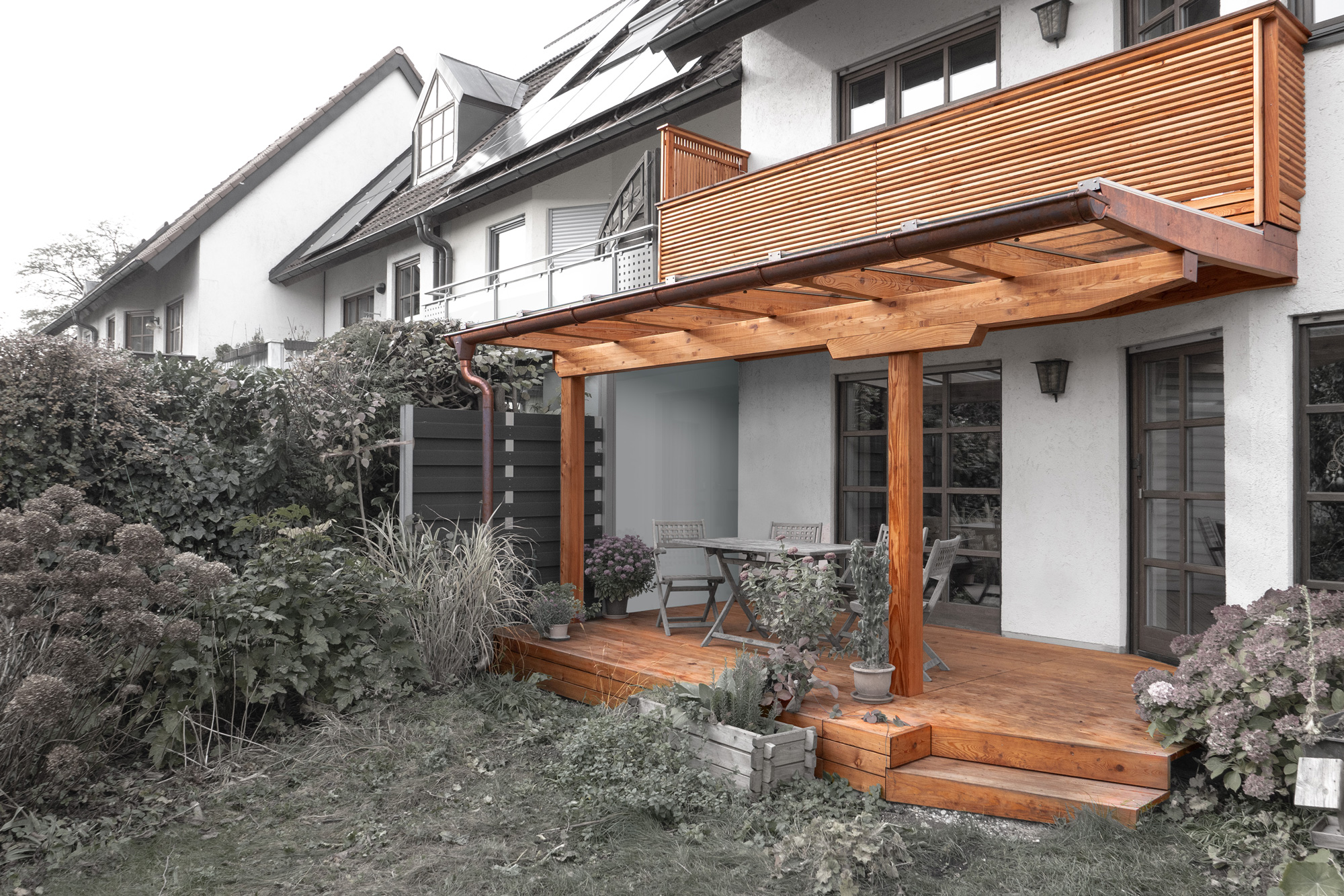 Glasdach mit Balkon & Terrasse, Lärchenholz, Atelier Ralf Erben